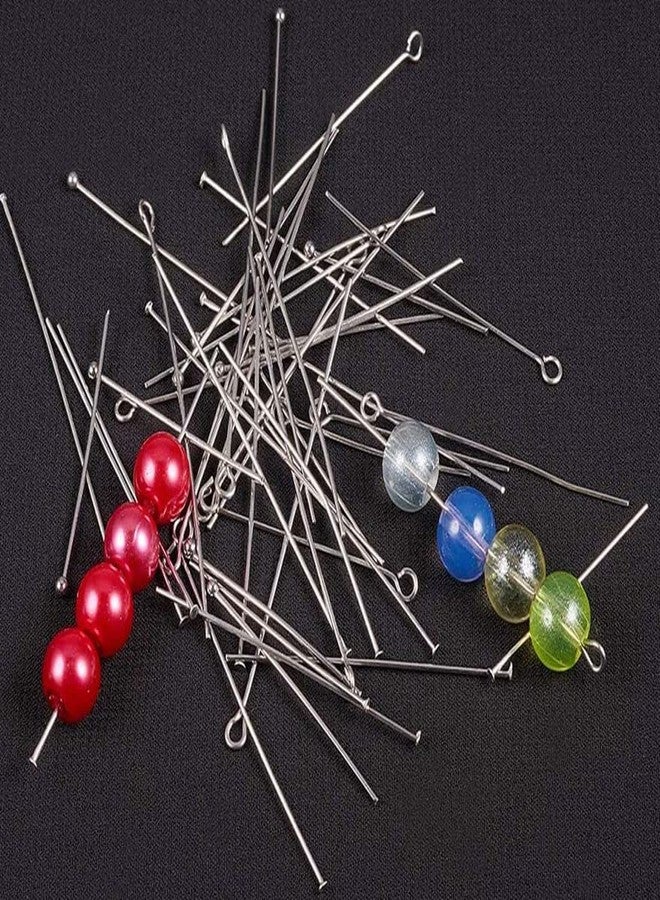 دي آي واي كرافتس مجموعة دبابيس ذات رأس مسطح ودبابيس ذات عيون مفتوحة مقاس 22/21 لصنع المجوهرات والإكسسوارات اليدوية - 20-50 مم، معبأة بشكل عشوائي غير مصنف كما هو موضح في الصورة (50 جرام، فضي) - Image 4